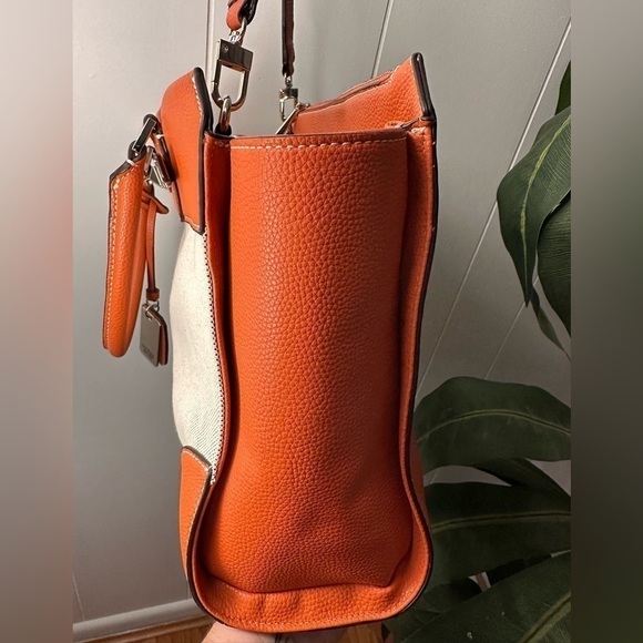Guess Orange Satchel Top Handle Purse - Picture 15 of 16